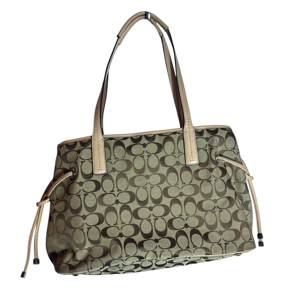 Coach Canvas Stripe Python Carryall Shoulder Bag … - image 2